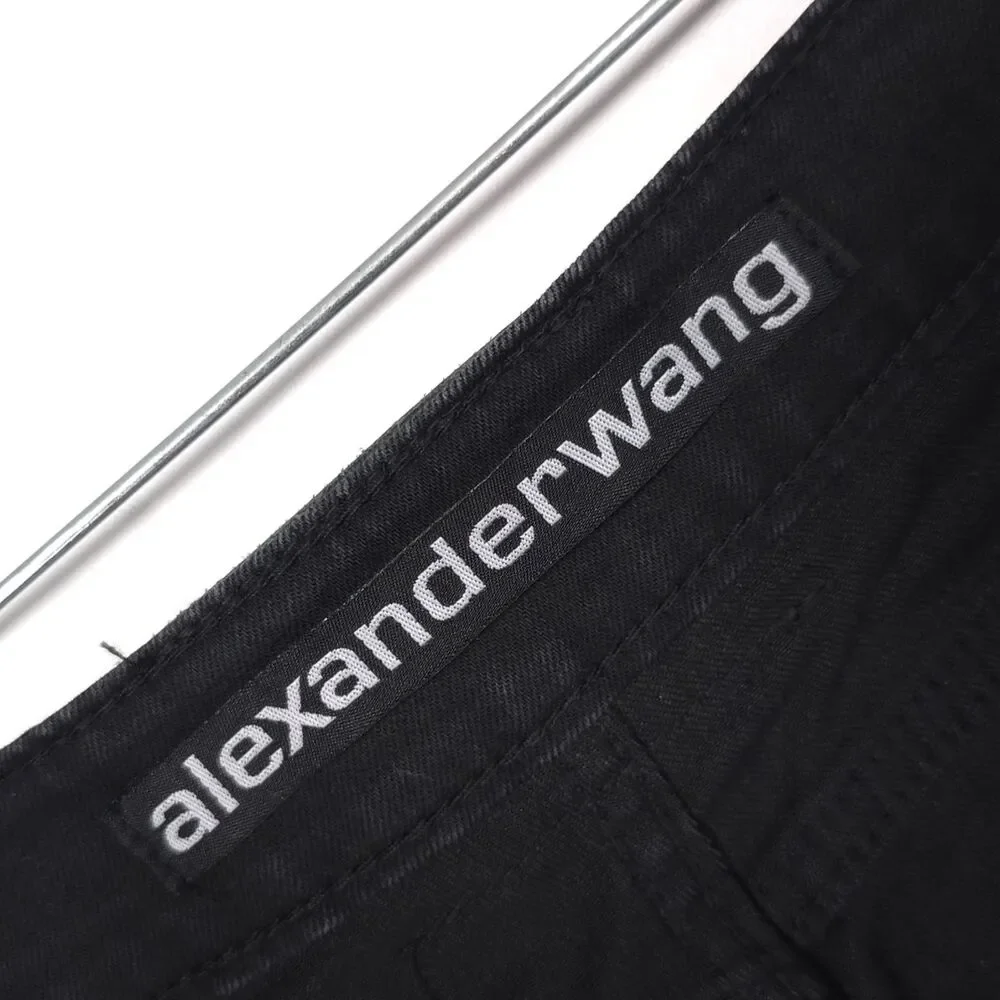 ALEXANDER WANG Jeans Bite High Rise Black Straight Leg Cotton USA Made Size 27